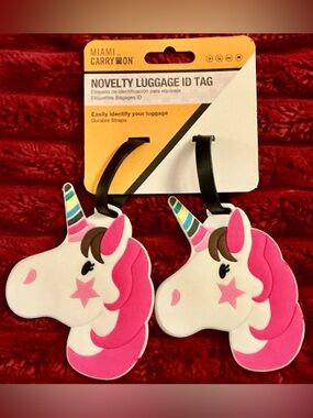 🦄NEW🦄 Pink Unicorn Kids Luggage ID Tags - Pair